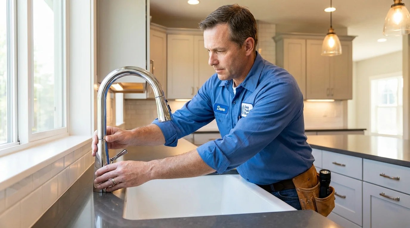 Kitchen faucet installation by Johns Plumbing LLC in Strawberry Point